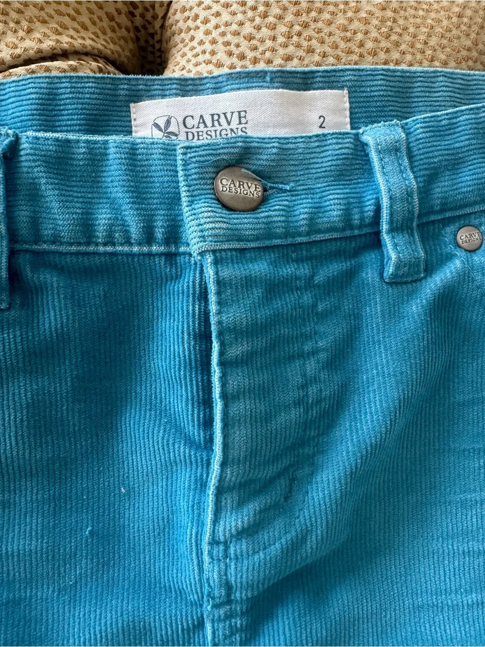 Carve Designs Maui Style Blue  Corduroy Mini Skirt size 2